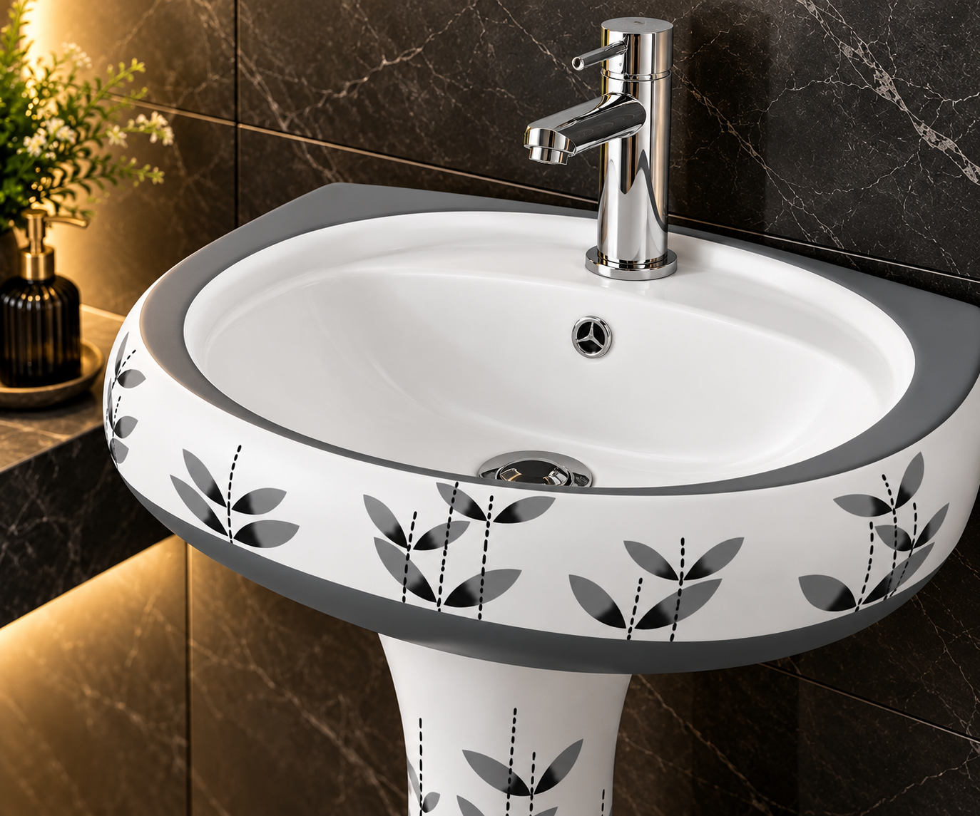 Sonet RP-1077, washbasin with pedestal (view 2)